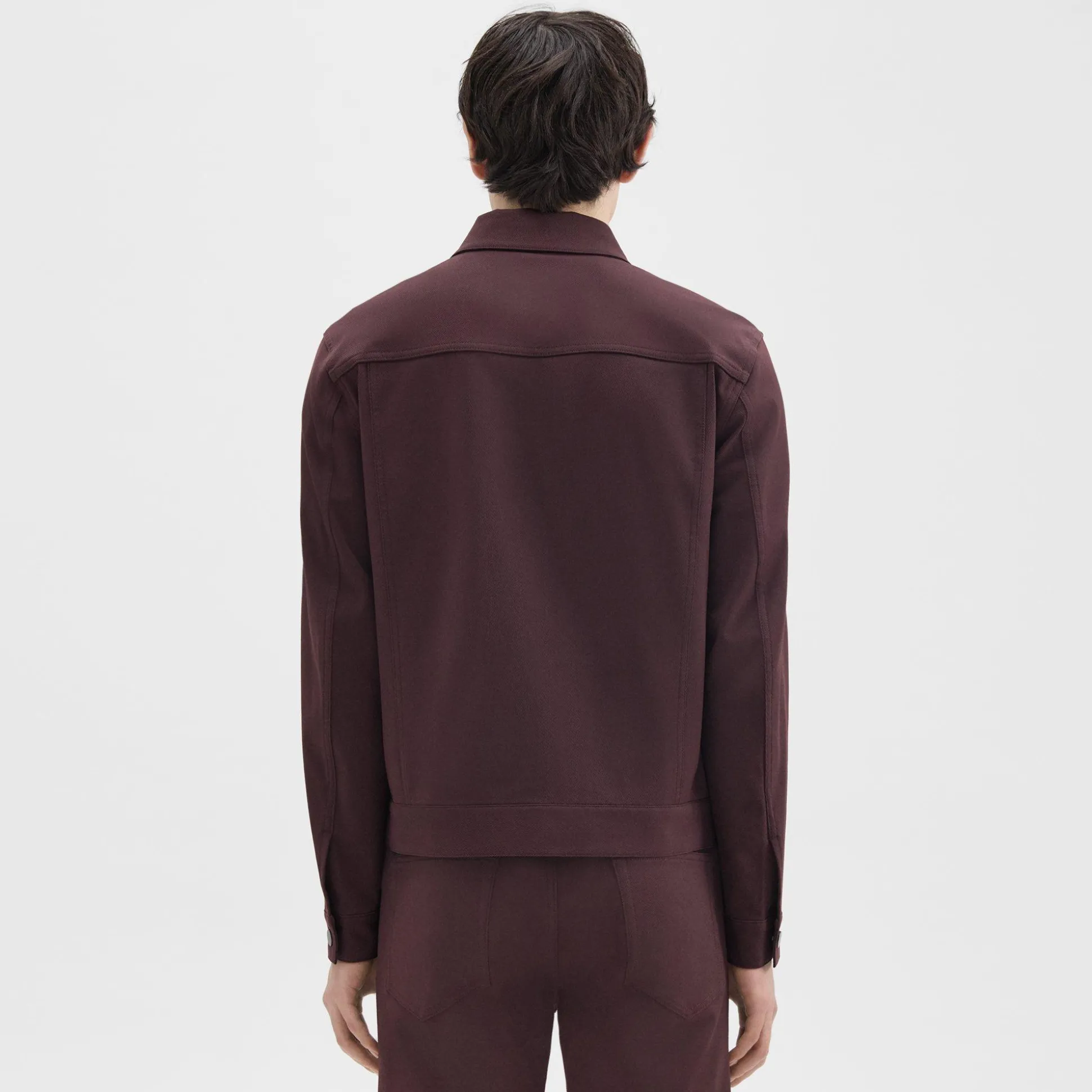 Theory River Trucker Jacket In Neoteric Twill-Men Outerwear|Blazers + Jackets
