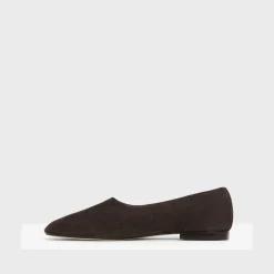 Theory Round Flat In Suede-Women Shoes
