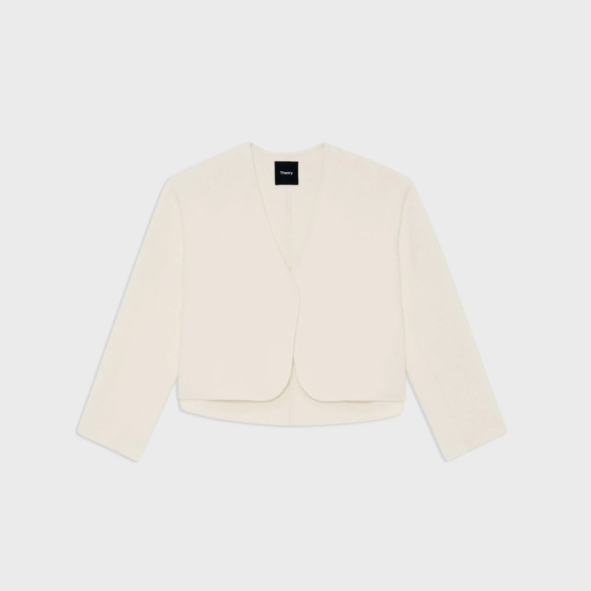 Theory Rounded Crop Jacket In Double-Face Wool-Cashmere-Women Outerwear