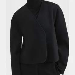 Theory Rounded Crop Jacket In Double-Face Wool-Cashmere-Women Outerwear