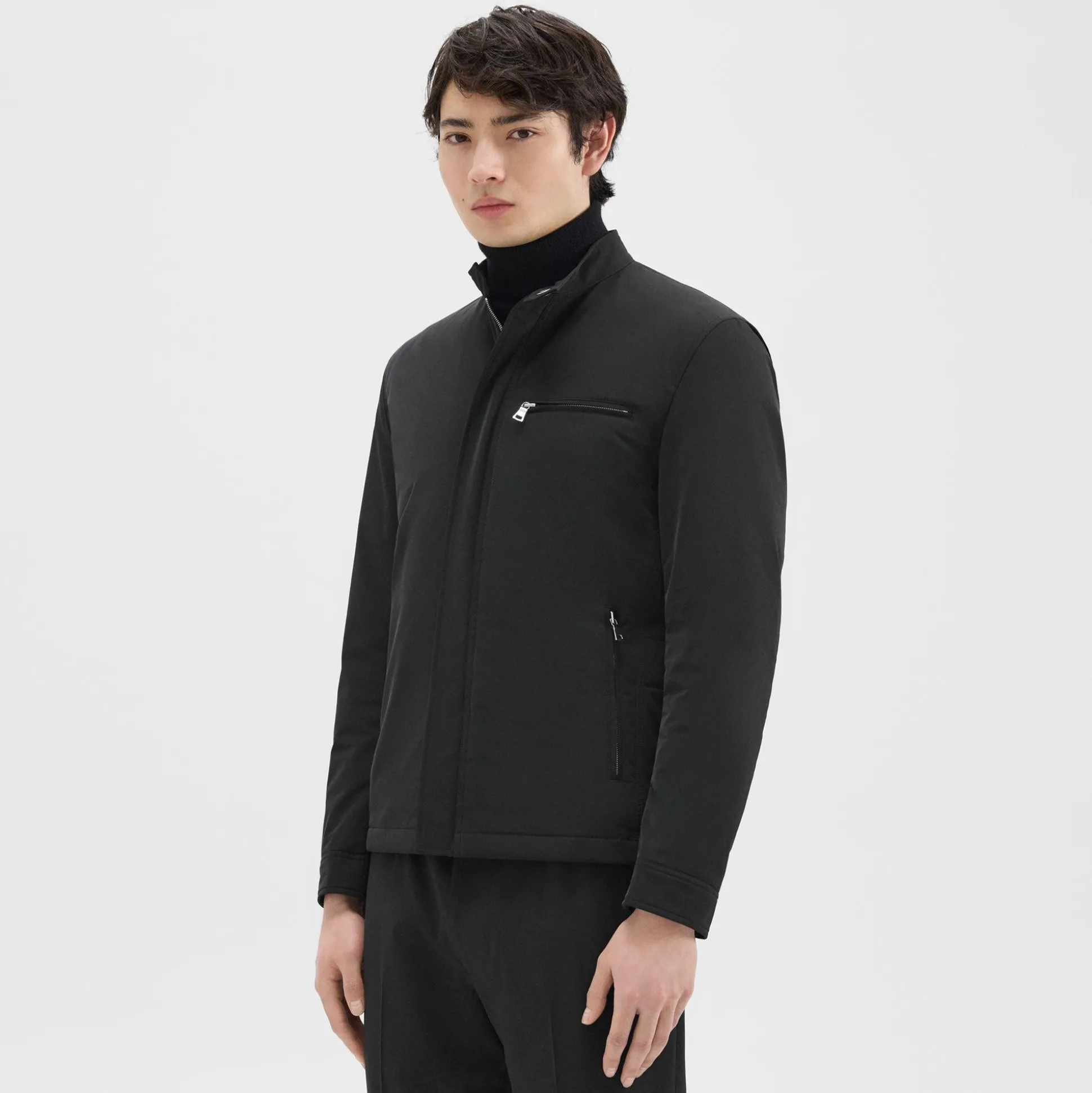 Theory Rylen Racer Jacket In Foundation Twill-Men Outerwear|Blazers + Jackets