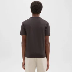 Theory Sarior Short-Sleeve Sweater In Light Bilen-Men Sweaters + Cardigans|T-shirts + Polos