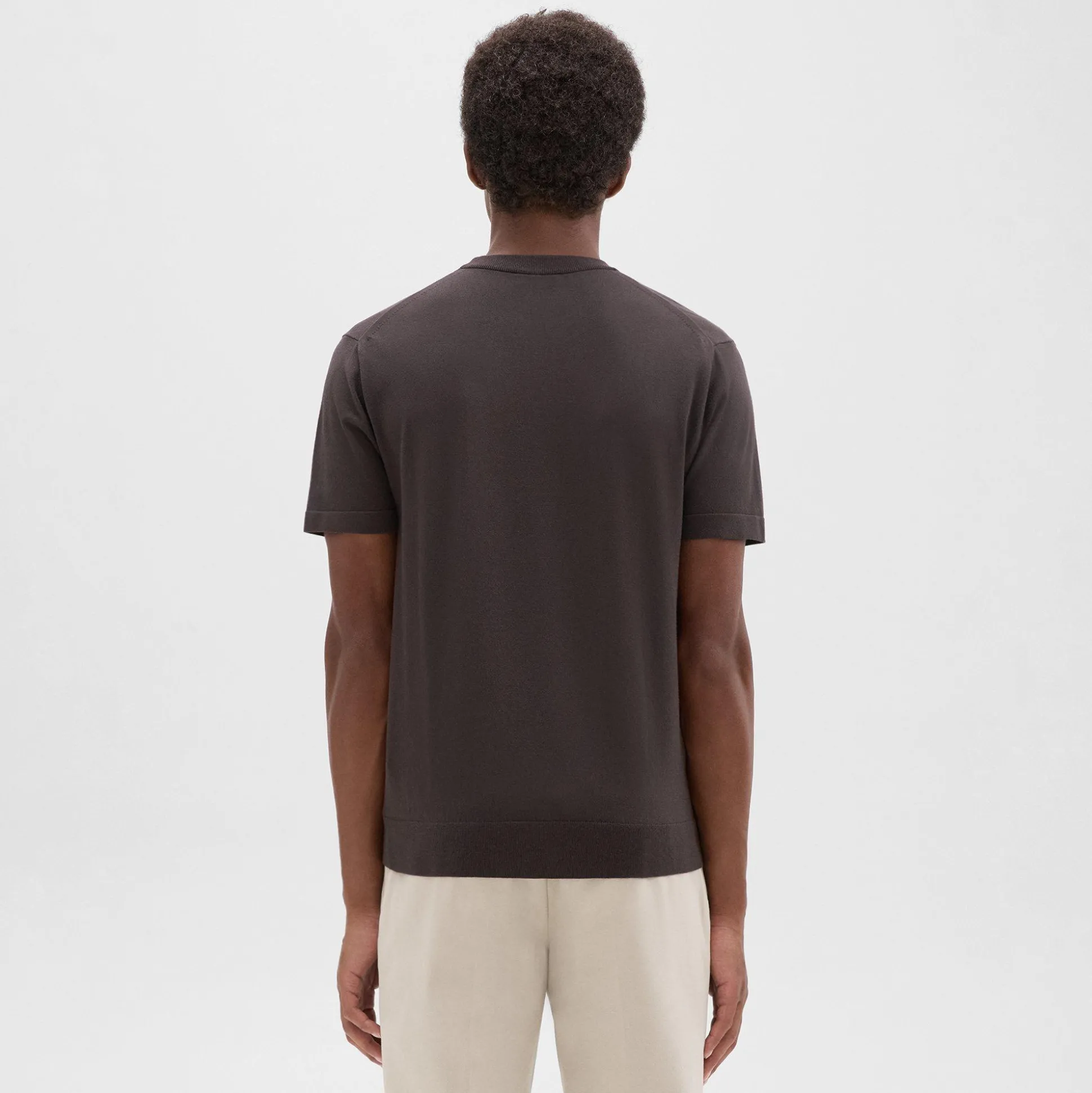 Theory Sarior Short-Sleeve Sweater In Light Bilen-Men Sweaters + Cardigans|T-shirts + Polos