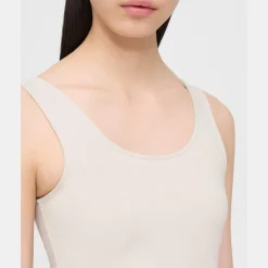 Theory Scoop Neck Tank In Stretch Cotton-Women T-Shirts