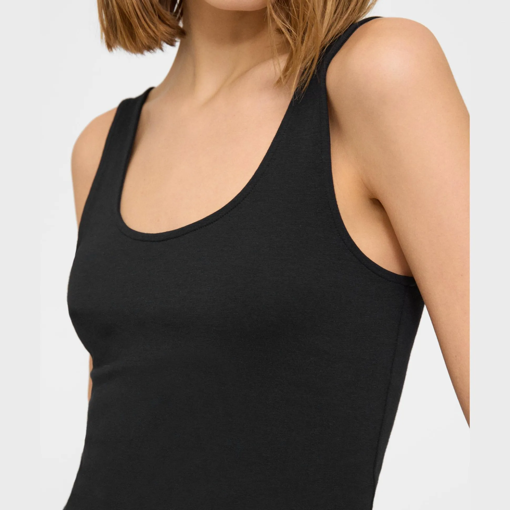 Theory Scoop Neck Tank In Stretch Cotton-Women T-Shirts