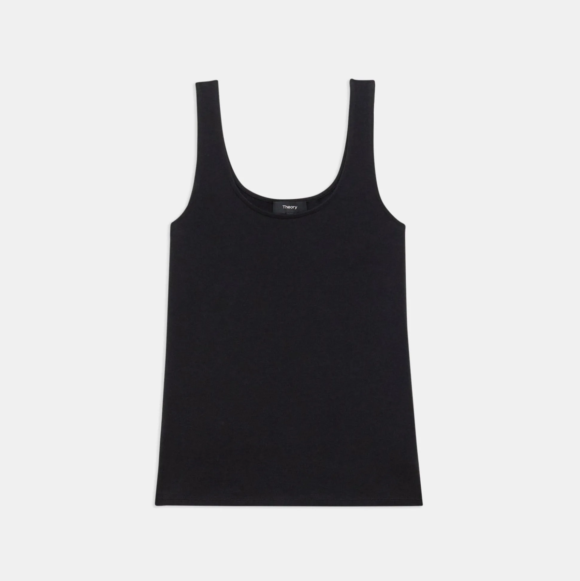 Theory Scoop Neck Tank In Stretch Cotton-Women T-Shirts