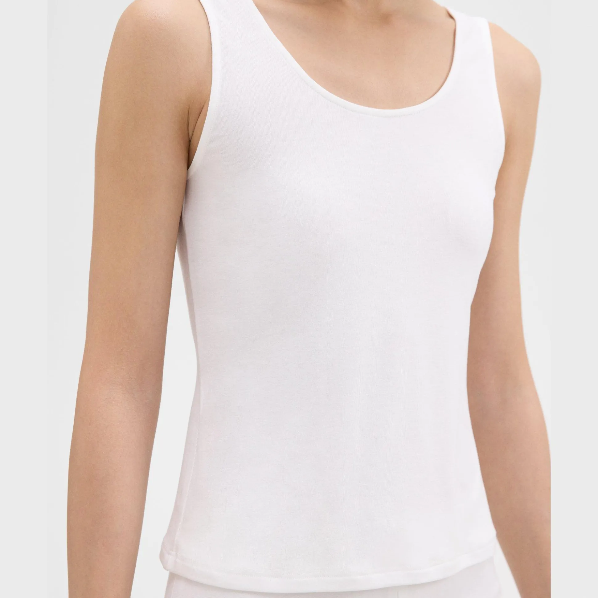 Theory Scoop Neck Tank Top In Rib Knit Viscose-Women T-Shirts