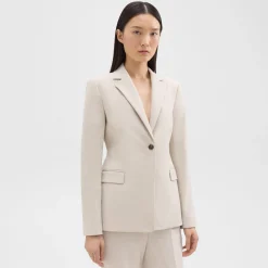 Theory Sculpted Blazer In Stretch Cotton-Blend-Women Suits|Blazers + Jackets