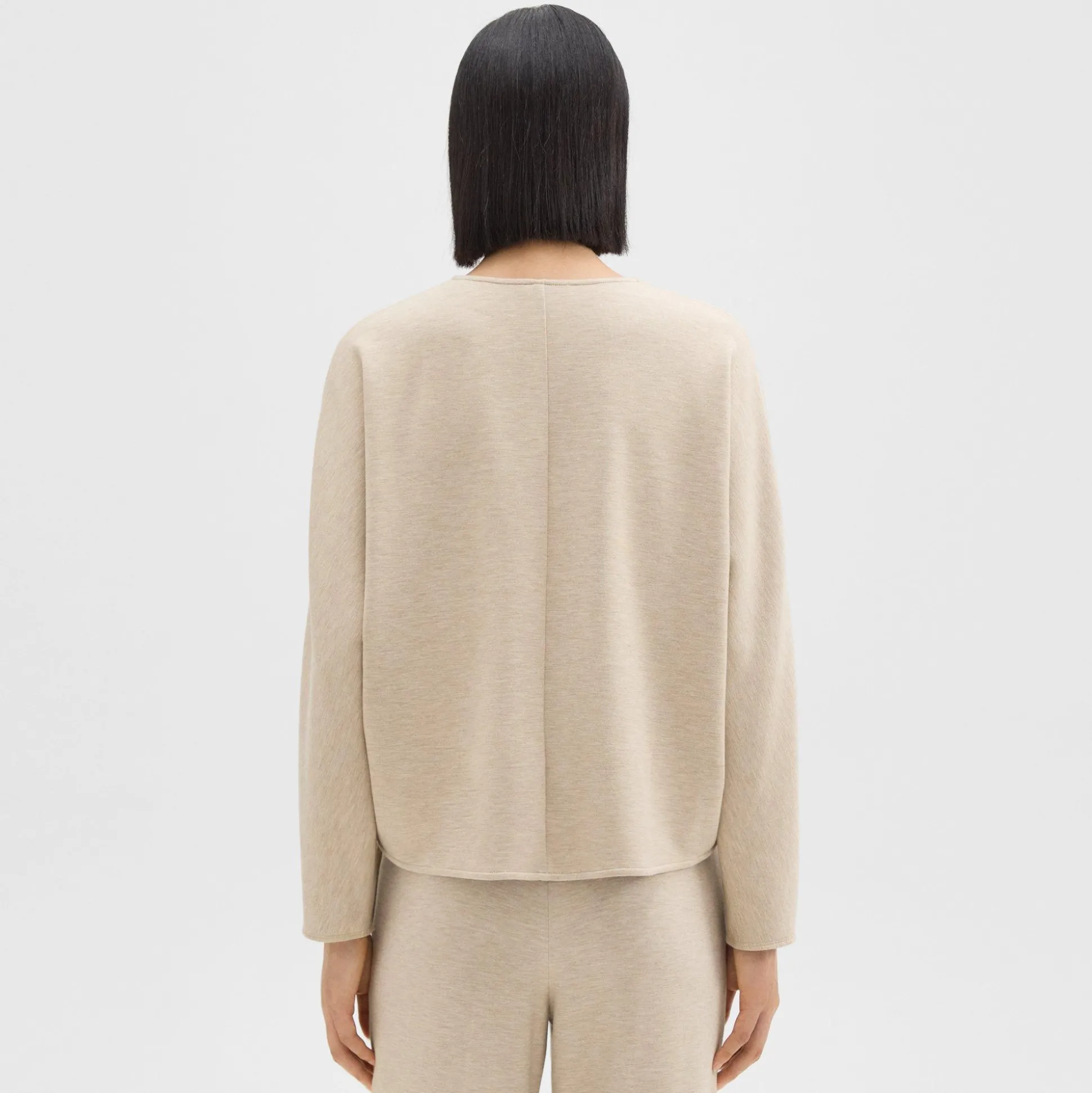 Theory Sculpted V-Neck Top In Double-Knit Jersey-Women Tops|T-Shirts