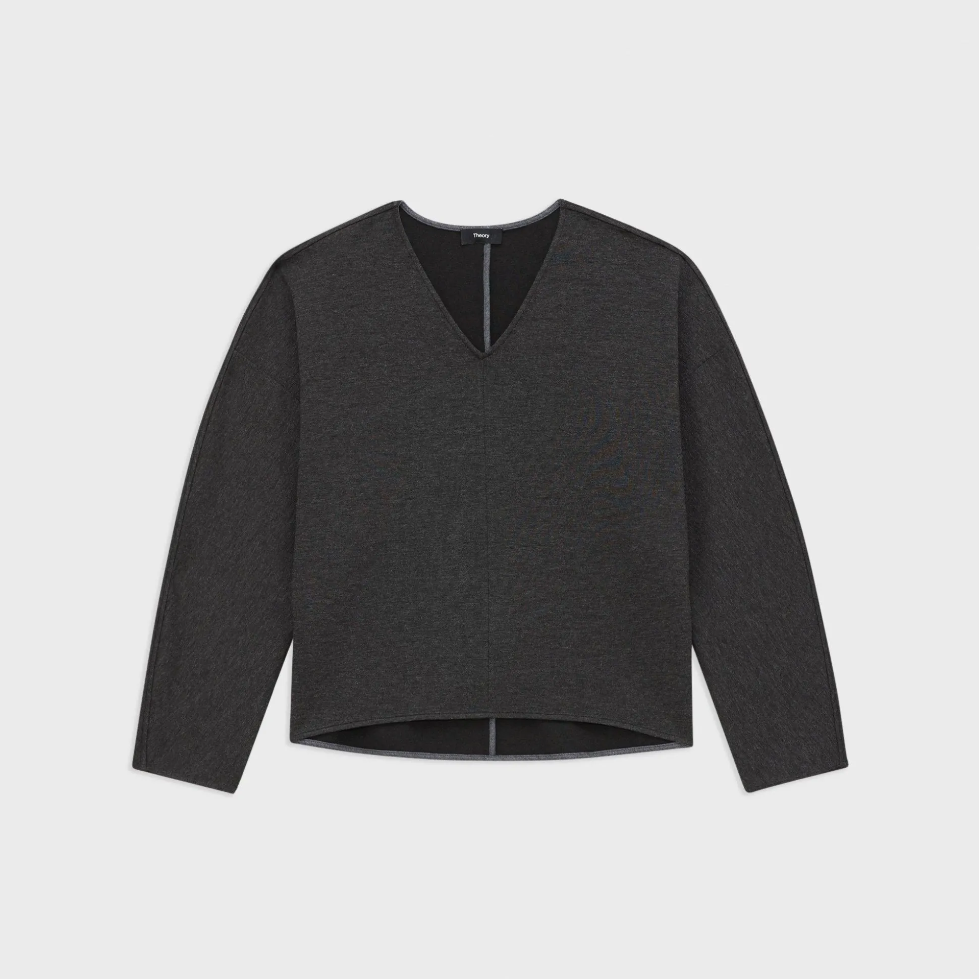 Theory Sculpted V-Neck Top In Double-Knit Jersey-Women Tops|T-Shirts