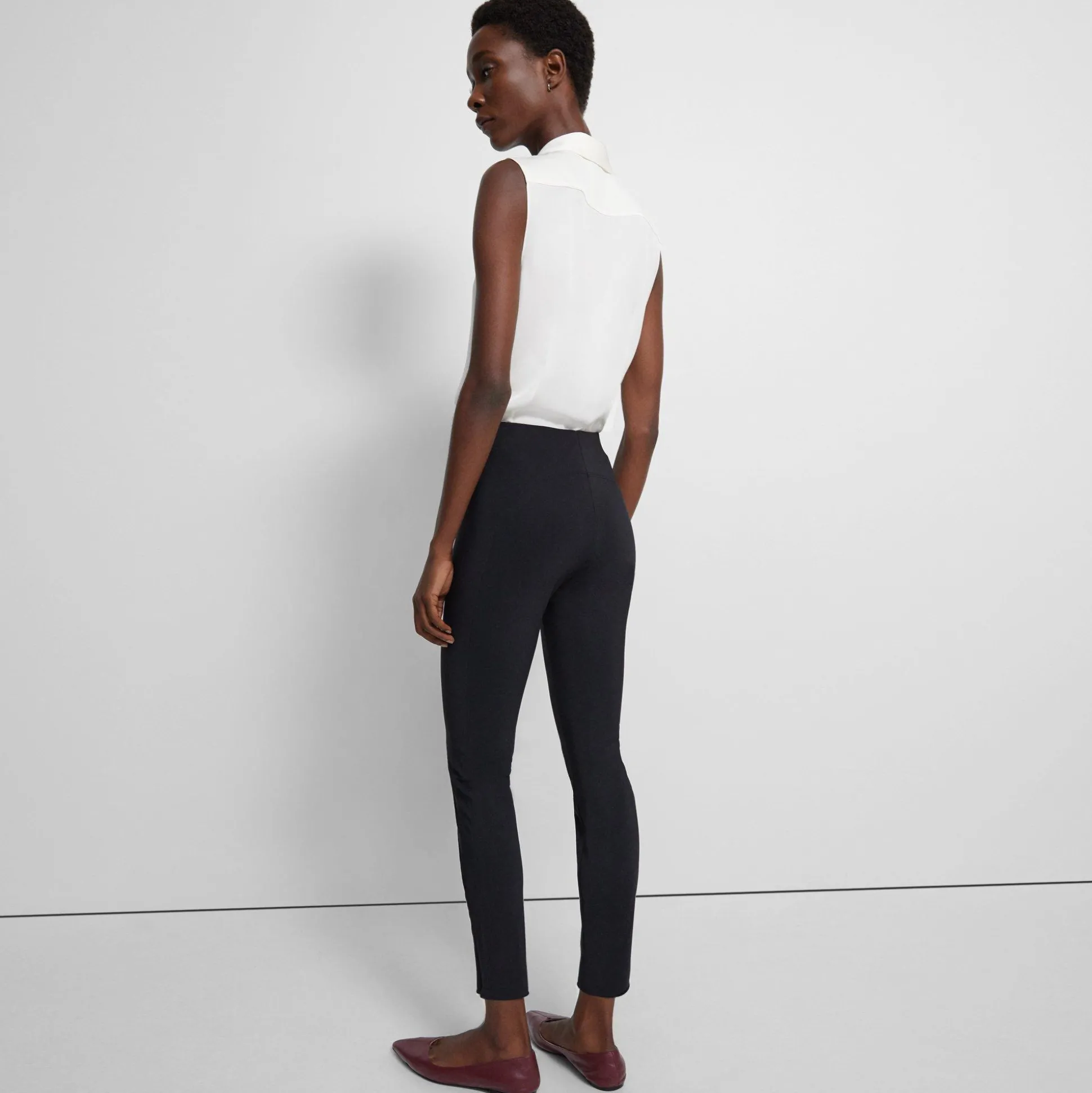 Theory Seamed Slit Legging In Precision Ponte-Women Pants