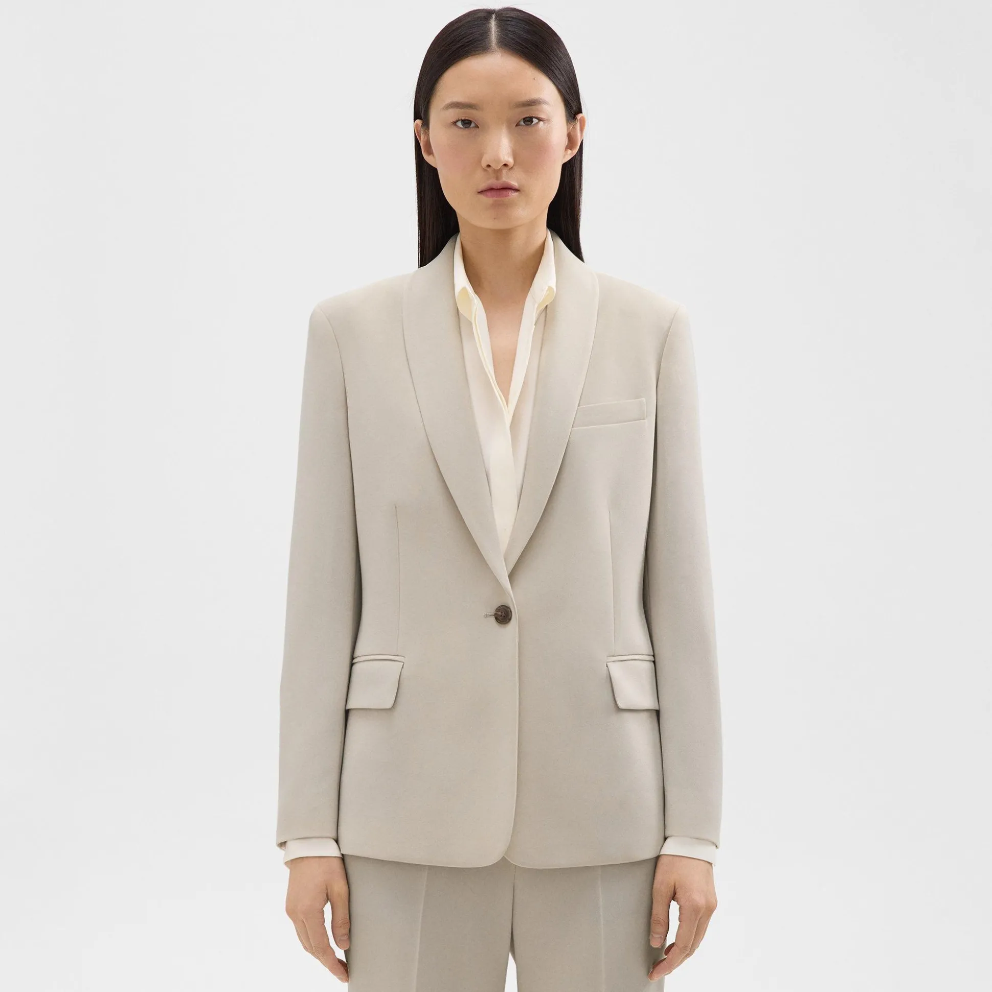Theory Shawl Collar Blazer In Admiral Crepe-Women Suits|Blazers + Jackets