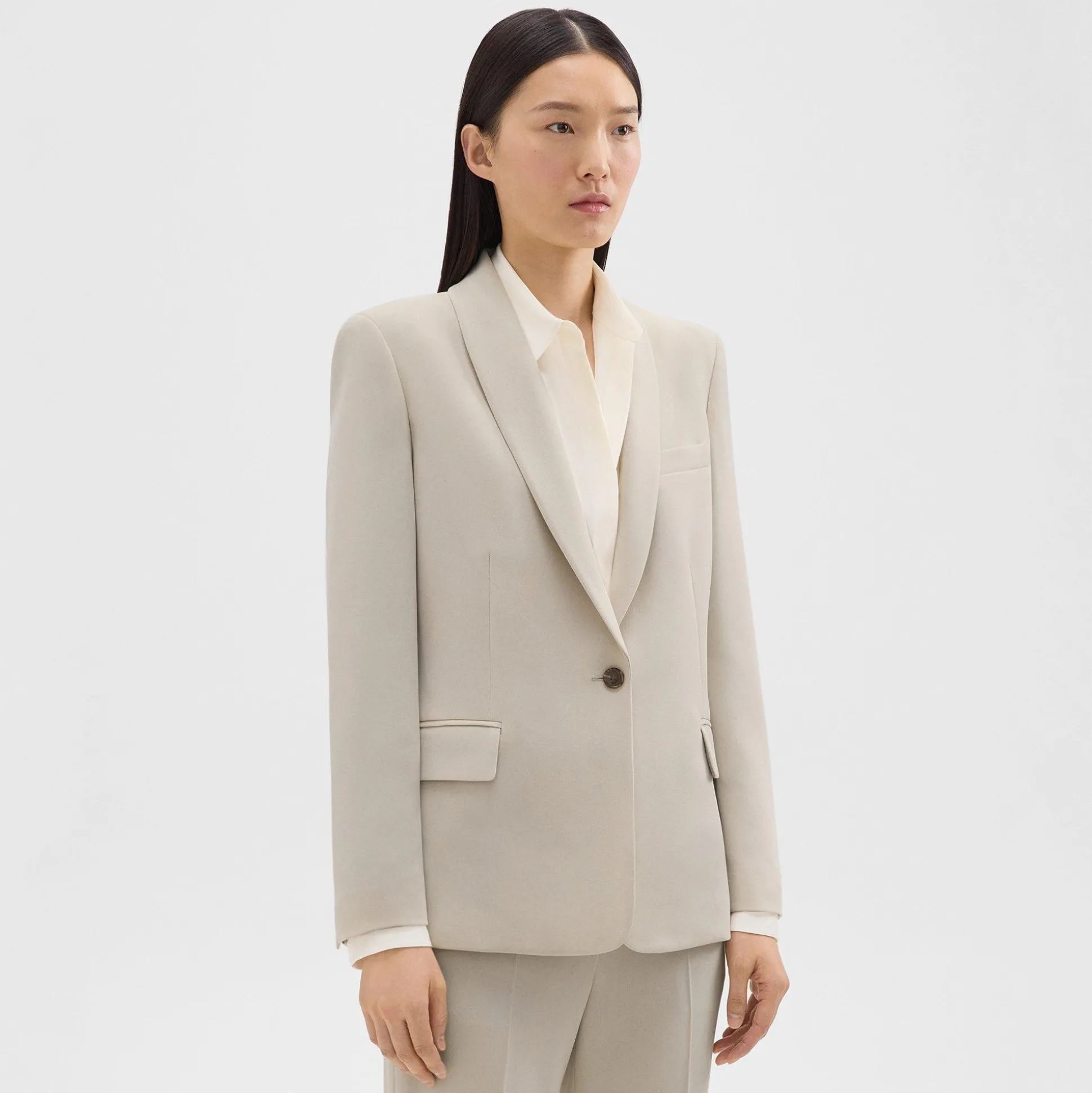 Theory Shawl Collar Blazer In Admiral Crepe-Women Suits|Blazers + Jackets
