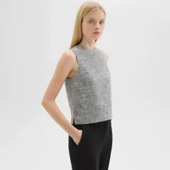 Theory Shell Top In Canvas Tweed-Women Tops