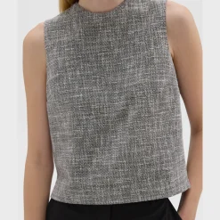 Theory Shell Top In Canvas Tweed-Women Tops