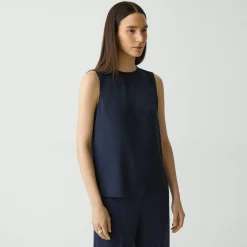 Theory Shell Top In Silk Georgette-Women Tops