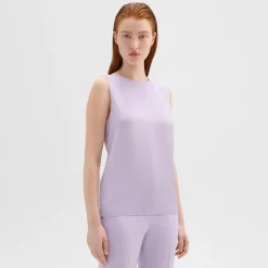 Theory Shell Top In Silk Georgette-Women Tops