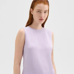 Theory Shell Top In Silk Georgette-Women Tops