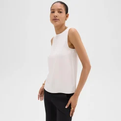 Theory Shell Top In Silk Georgette-Women Tops