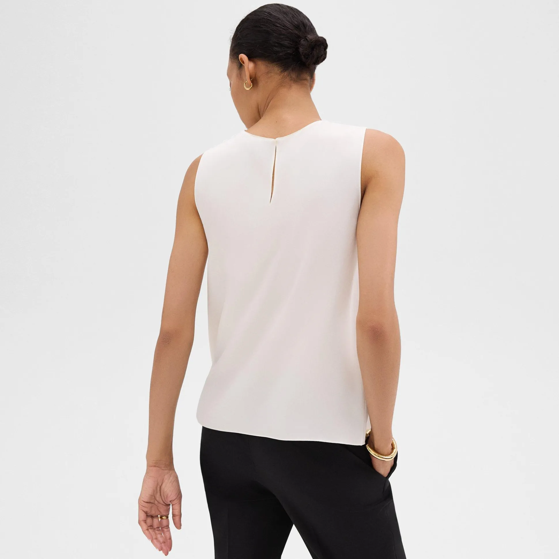 Theory Shell Top In Silk Georgette-Women Tops