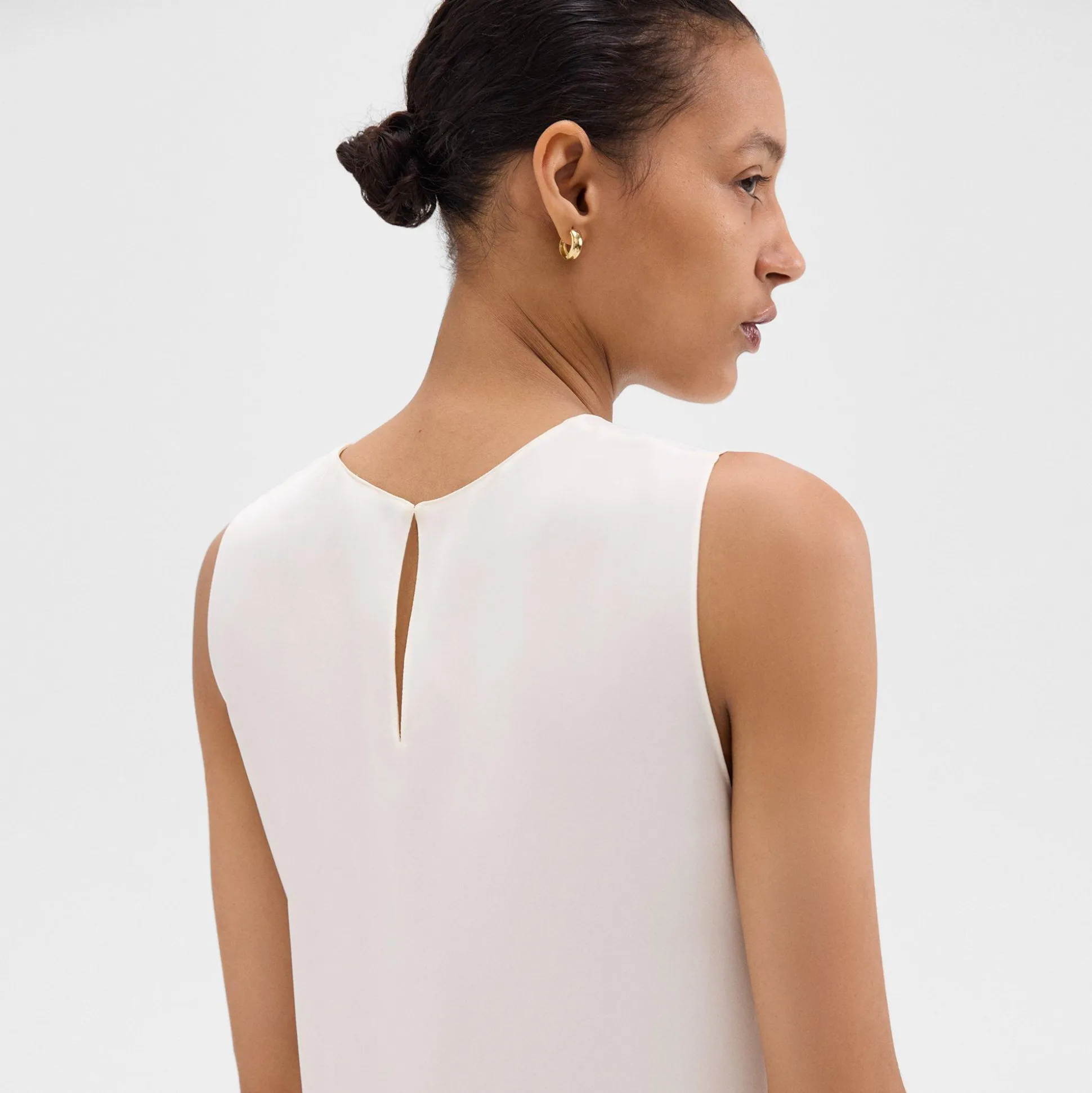 Theory Shell Top In Silk Georgette-Women Tops