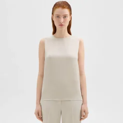 Theory Shell Top In Silk Georgette-Women Tops