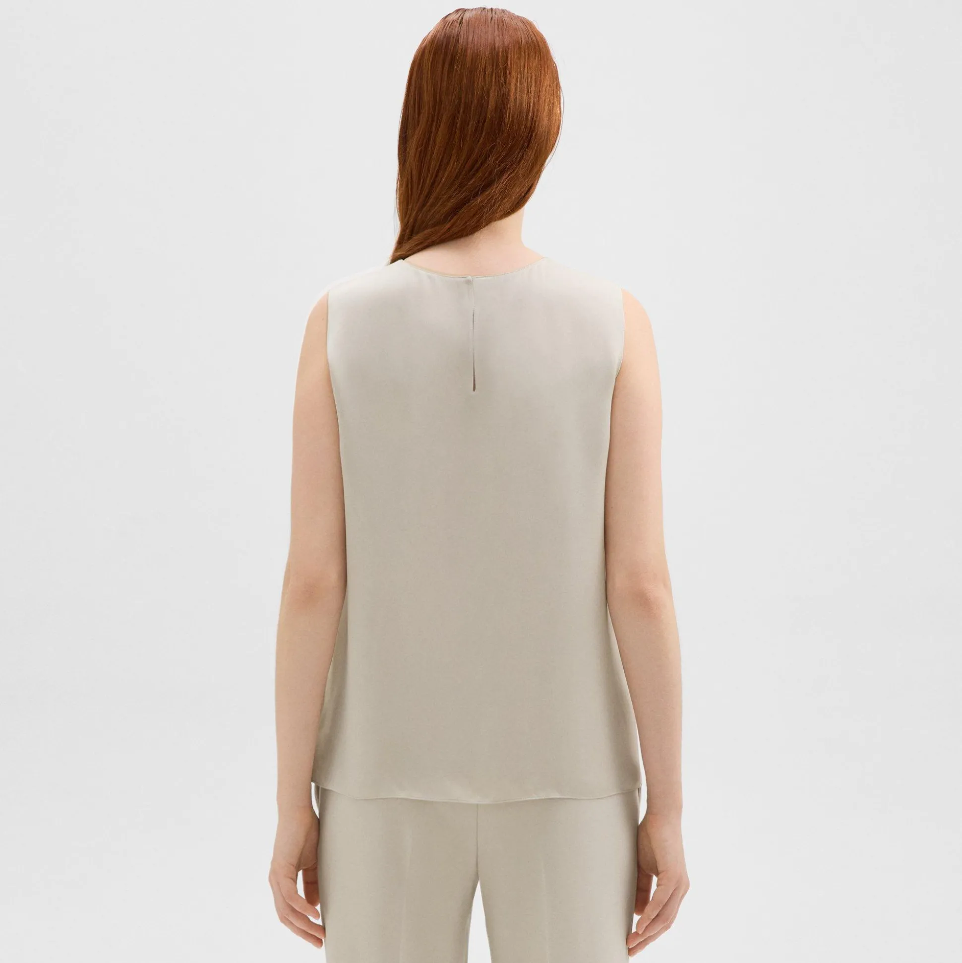 Theory Shell Top In Silk Georgette-Women Tops