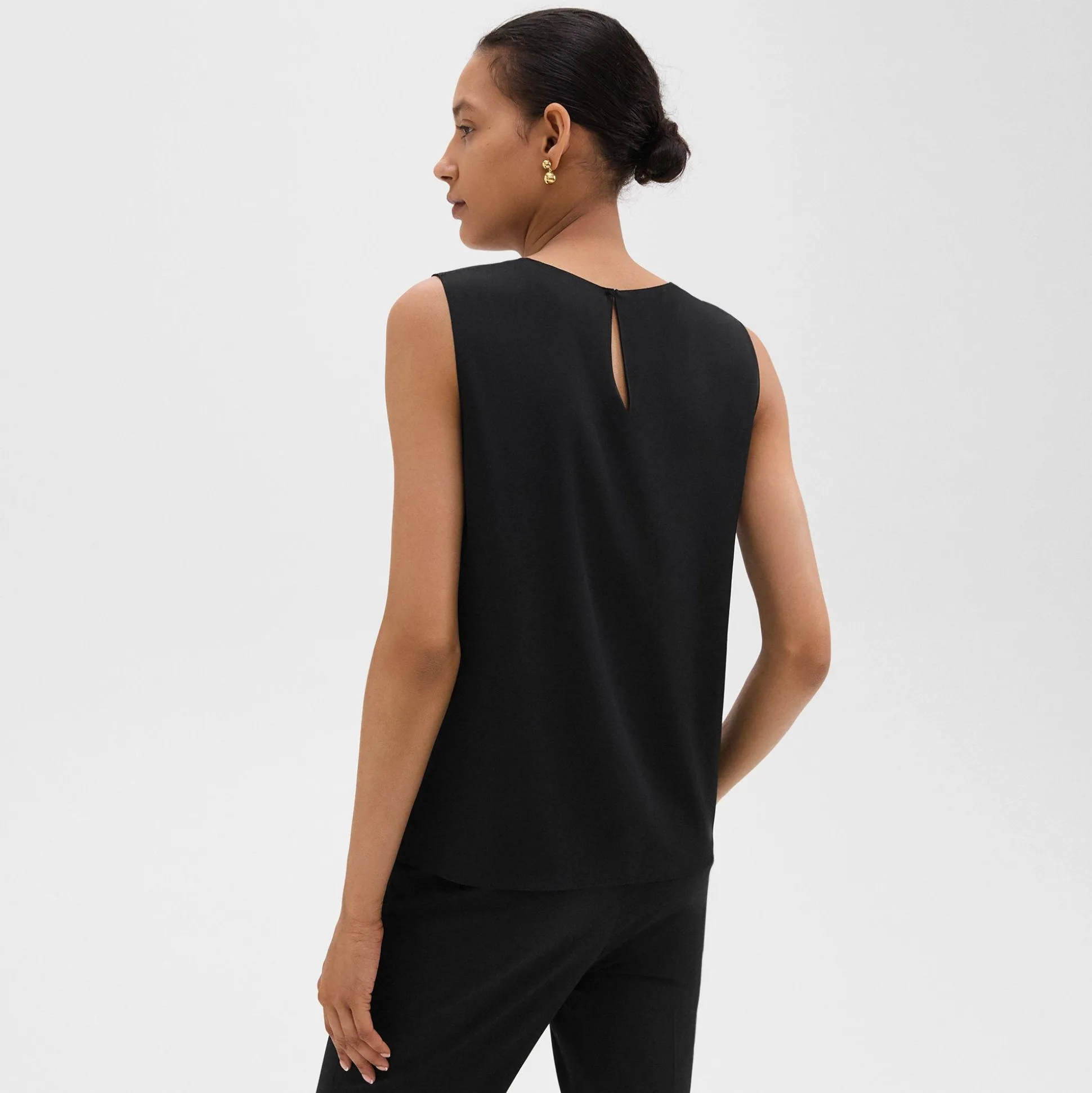 Theory Shell Top In Silk Georgette-Women Tops