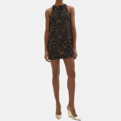 Theory Shift Dress In Tortoiseshell Printed Crepe-Women Dresses