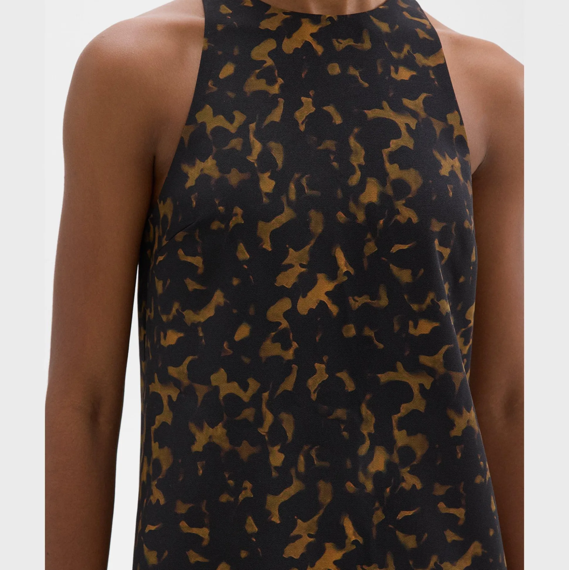 Theory Shift Dress In Tortoiseshell Printed Crepe-Women Dresses