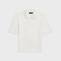 Theory Short-Sleeve Polo Sweater In Regal Wool-Women Sweaters + Cardigans