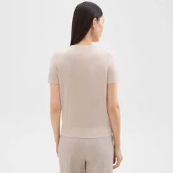 Theory Short-Sleeve Sweater In Regal Wool-Women Sweaters + Cardigans
