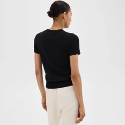 Theory Short-Sleeve Sweater In Regal Wool-Women T-Shirts|Sweaters + Cardigans