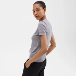 Theory Short-Sleeve Sweater In Regal Wool-Women Tops|T-Shirts
