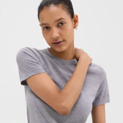 Theory Short-Sleeve Sweater In Regal Wool-Women Tops|T-Shirts