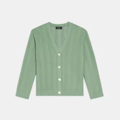 Theory Shrunken Cardigan In Cotton-Blend-Women Sweaters + Cardigans
