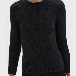 Theory Shrunken Crewneck Sweater In Feather Cotton-Blend-Women Sweaters + Cardigans