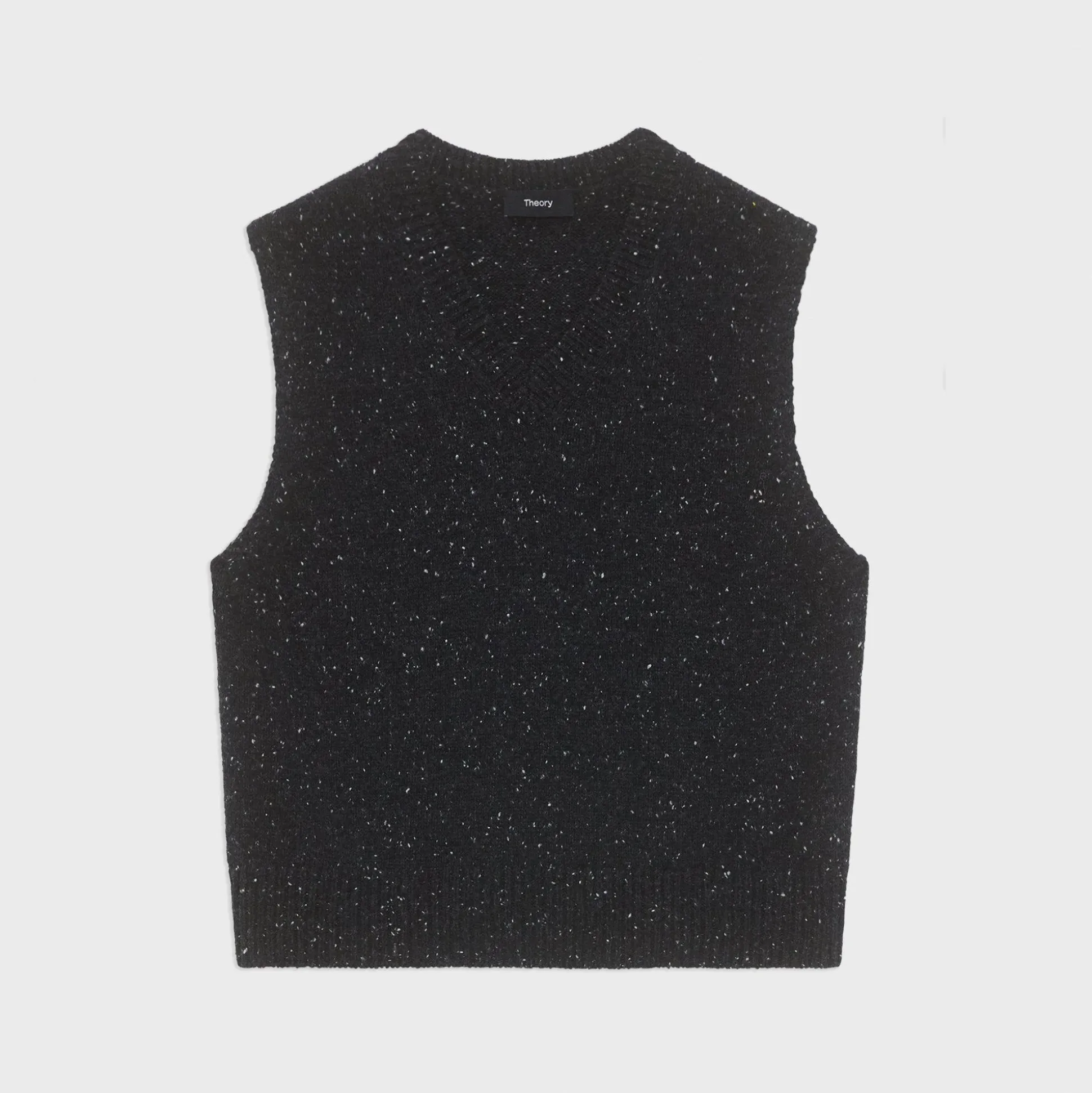 Theory Shrunken Sweater Vest In Donegal Wool-Cashmere-Women Sweaters + Cardigans