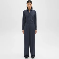 Theory Single-Pleat Pant In Viscose Twill-Women Suits|Pants