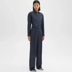 Theory Single-Pleat Pant In Viscose Twill-Women Suits|Pants