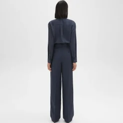 Theory Single-Pleat Pant In Viscose Twill-Women Suits|Pants
