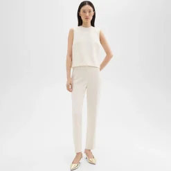 Theory Sleeveless Crewneck Top In Admiral Crepe-Women Tops
