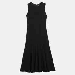 Theory Sleeveless Fit-And-Flare Dress In Admiral Crepe-Women Dresses