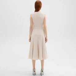 Theory Sleeveless Fit-And-Flare Dress In Admiral Crepe-Women Dresses