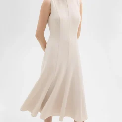 Theory Sleeveless Fit-And-Flare Dress In Admiral Crepe-Women Dresses