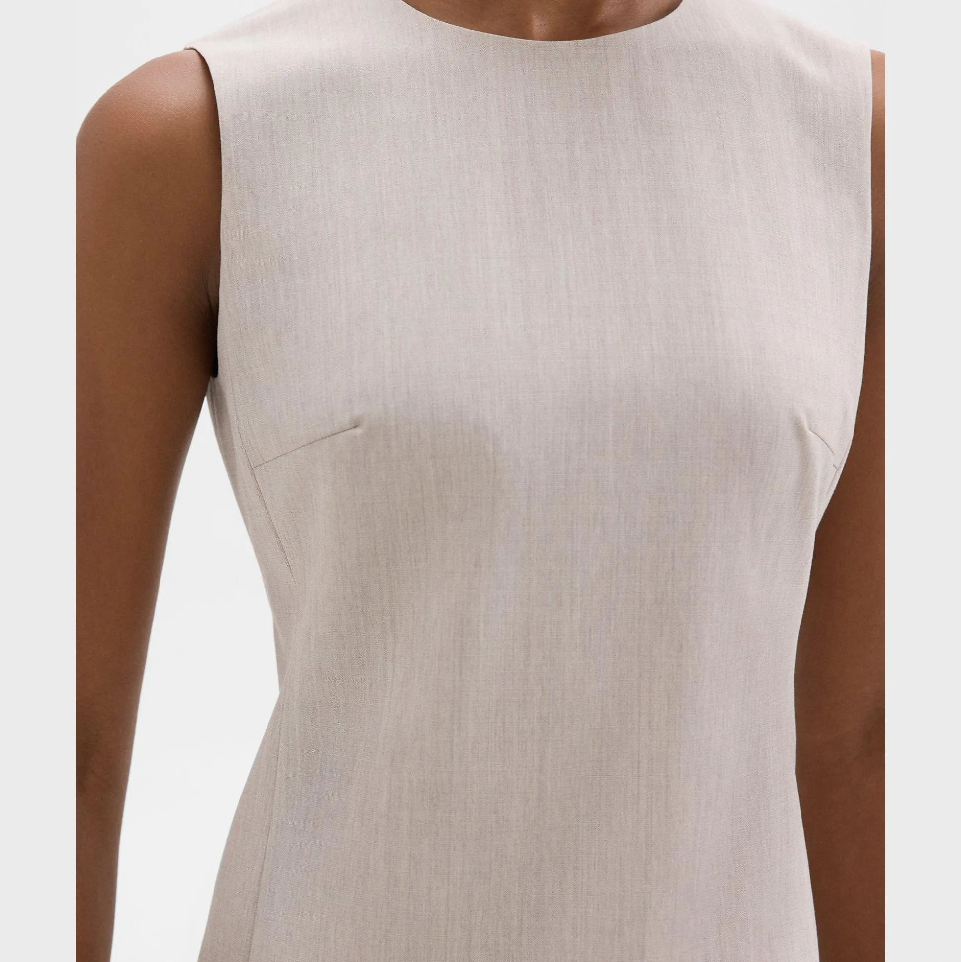Theory Sleeveless Fitted Dress In Good Wool-Women Dresses