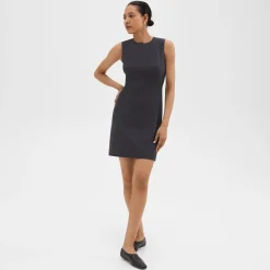 Theory Sleeveless Fitted Dress In Good Wool-Women Suits|Dresses