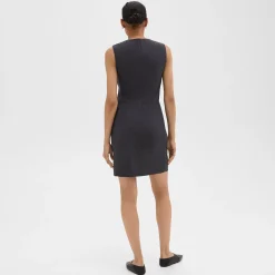 Theory Sleeveless Fitted Dress In Good Wool-Women Suits|Dresses