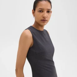 Theory Sleeveless Fitted Dress In Good Wool-Women Suits|Dresses