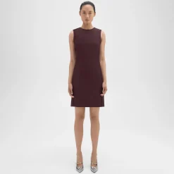 Theory Sleeveless Fitted Dress In Good Wool-Women Suits|Dresses
